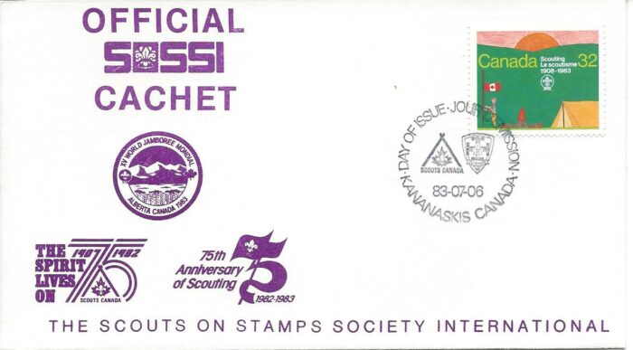 1983 15th World Jamboree SOSSI 75th Anniversary of Scouting First Day Issue