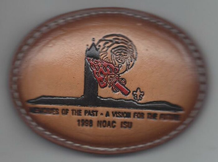 NOAC 1998 Leather Covered Belt Buckle