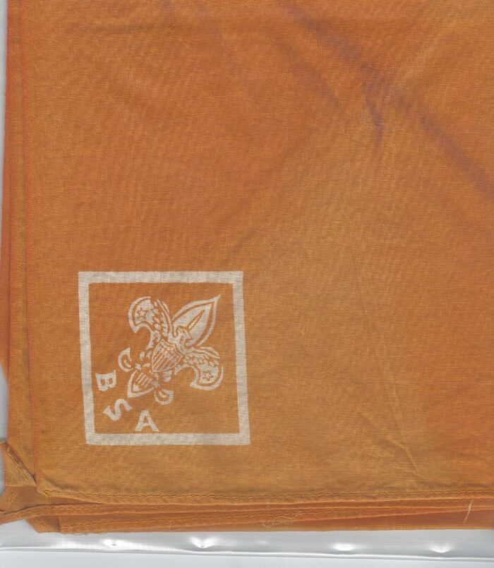 Neckerchief Solid Gold with White Diamond and Tenderfoot Emblem Boy Scout Used
