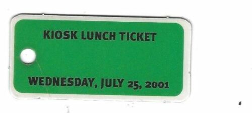 2001 NJ Kiosk Lunch Ticket