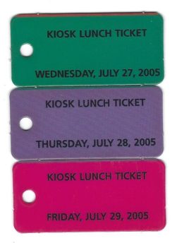 2005 NJ Kiosk Lunch Tickets Set