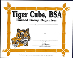 Tiger Cub Trained Group Organizer Certificate