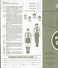 Boy Scout Uniform Inspection Sheet 1982