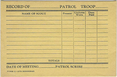 Patrol Record Envelope