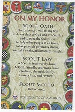 Three Principles of the Boy Scouts of America Card