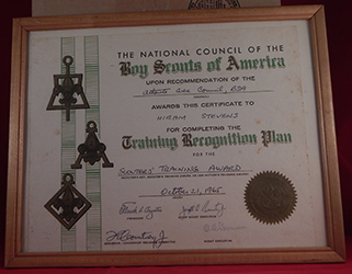 Scouter's Training Certificate