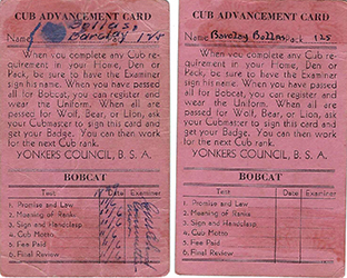 Certificate 1939 Advancement BB Cubs Set
