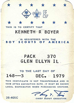 Certificate 1979 Registration KRB Pack Used