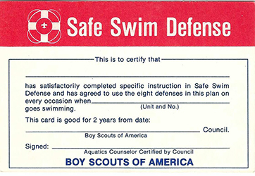 Certificate 1983 Priinting 4243 Safe Swim Defense