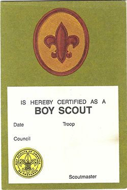 Certificate 1988 Printing 3410 Boy Scout