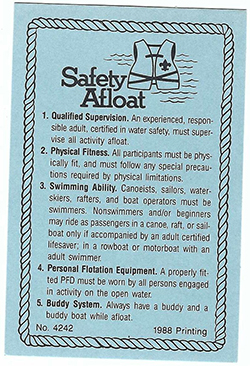 Certificate 1988 Printing Safety Afloat