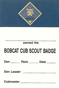 Certificate 1989 Printing 4218 Bobcat
