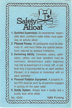 Certificate 1989 Printing Safety Afloat