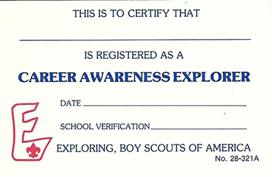 Certificate 28-321A Career Awarness Explorer