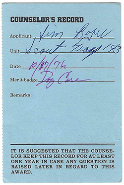 Certificate 1976 4124 Counselor's Dog Care JB Used