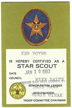 Certificate 1981 Printing 3426 KB Star Scout Used