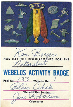 Certificate 3423 KB Naturalist Webelos Activity Used