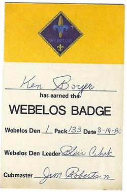 Certificate 4222 Webelos Badge KB Used
