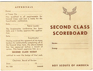 Certificate 4226 Second Class Scoreboard