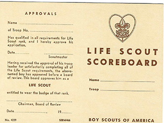 Certificate 4229 Life Scout Scoreboard