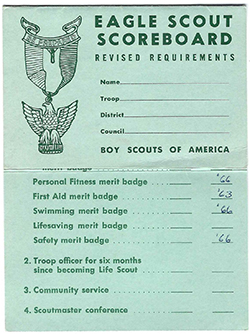 Certificate 4230 Eagle Scout Scoreboard Used