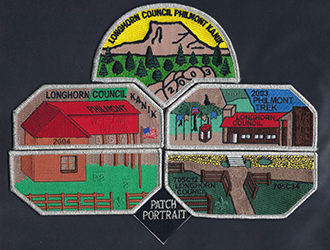 Philmont Scout Ranch Contingent Patch Portrait with Patch Diamond 6 pcs Set