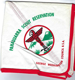 Camp Pahaquarra Scout Reservation Neckerchief White Used