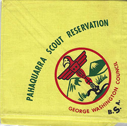 Camp Pahaquarra Scout Reservation Neckerchief Yellow