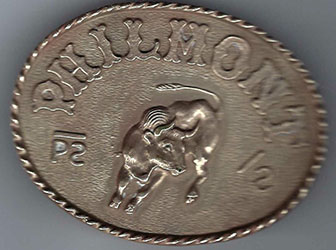 Philmont Jumping Bull Belt Buckle