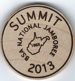 2013 National Jamboree West Virginia Council Wooden Dollar