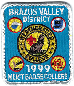 Longhorn Council Brazos Valley Merit Badge College 1999 Plastic