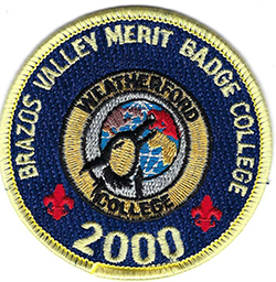 Longhorn Council Brazos Valley Merit Badge College 2000 Fully Embroidered