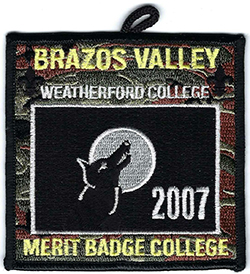 Longhorn Council Brazos Valley Merit Badge College 2007 Plastic
